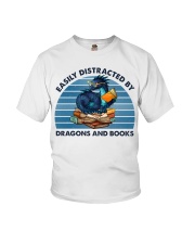 Easily Distracted By Dragons And Books (Front) Youth T-Shirt tile