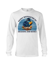 Easily Distracted By Dragons And Books (Front) Long Sleeve Tee tile