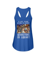 If Lost Please Back To Closest Bookstore Or Library (Front) Ladies Flowy Tank tile