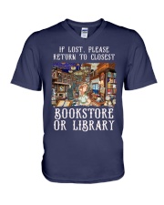 If Lost Please Back To Closest Bookstore Or Library (Front) V-Neck T-Shirt tile