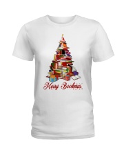 Merry Christmas Merry Christmas Books Xmas Tree (Front) Ladies T-Shirt tile