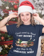 I Just Read Want To Read My Books And Sleep In My Unrealistic World (Front) Classic T-Shirt custom-t-shirts-classic-lifestyle-front-331