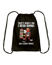 That Is What I Do I Read Books And I Know Things (Front) Drawstring Bag tile