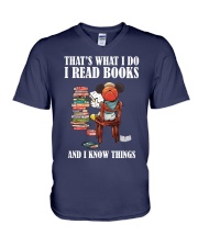 That Is What I Do I Read Books And I Know Things (Front) V-Neck T-Shirt tile