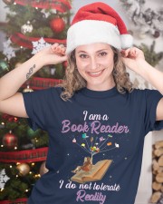 I'm A Book Reader I Do Not Tolerate Reality (Front) Classic T-Shirt custom-t-shirts-classic-lifestyle-front-331