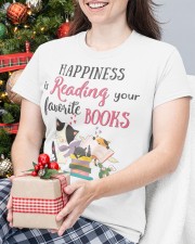Happiness Is Reading Your Favorite Books (Front) Classic T-Shirt custom-t-shirts-classic-lifestyle-front-339