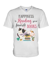 Happiness Is Reading Your Favorite Books (Front) V-Neck T-Shirt tile