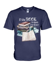 If The Book Is Open I'm Busy (Front) V-Neck T-Shirt tile