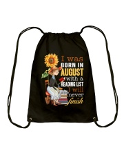 I Was Born In August With A Reading List I Will Never Finish (Front) Drawstring Bag tile