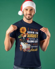 I Was Born In August With A Reading List I Will Never Finish (Front) Classic T-Shirt apparel-classic-tshirt-lifestyle-front-85