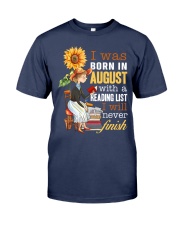 I Was Born In August With A Reading List I Will Never Finish (Front) Premium Fit Mens Tee tile