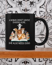 A Woman Cannot Survive On Books Alone She Also Needs Dogs Mug ceramic-mug-lifestyle-48