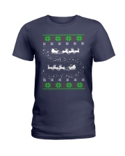 Merry Christmas Books's Reindeer (Front) Ladies T-Shirt tile