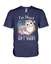 I'm Short But My Brain Isn't Short (Front) V-Neck T-Shirt tile