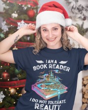 I'm A Book Reader I Do Not Tolerate Reality (Front) Classic T-Shirt custom-t-shirts-classic-lifestyle-front-331