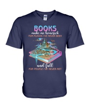 Books Make Me Homesick (Front) V-Neck T-Shirt tile