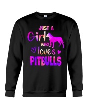 Girl Loves Pitbull Crewneck Sweatshirt thumbnail