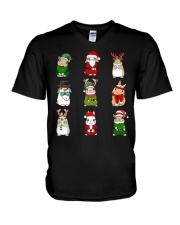 Cute Bunny Christmas V-Neck T-Shirt tile