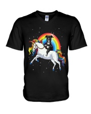 Sweet Unicorn Pitbull V-Neck T-Shirt thumbnail
