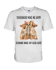Chihuahua Make Me Happy V-Neck T-Shirt thumbnail