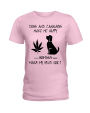 Dogs And Cannabis Happy Ladies T-Shirt thumbnail