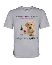 A Woman Also need A Labrador V-Neck T-Shirt thumbnail
