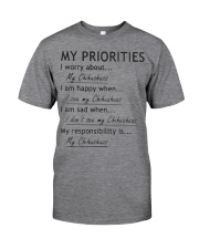 Chihuahua My Priorities Classic T-Shirt front