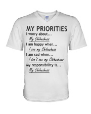 Chihuahua My Priorities V-Neck T-Shirt thumbnail