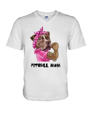Pitbull Mom V-Neck T-Shirt thumbnail