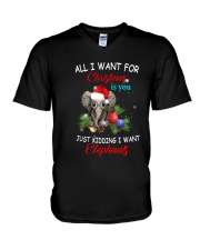 Elephant Christmas V-Neck T-Shirt thumbnail