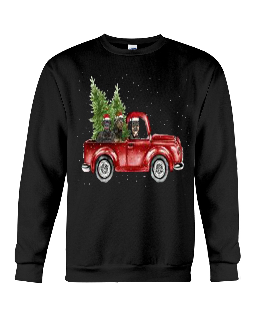 Rottweiler Christmas Car Crewneck Sweatshirt