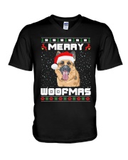 German Shepherd Christmas V-Neck T-Shirt tile