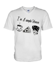 A Simple Woman Rottweiler V-Neck T-Shirt thumbnail