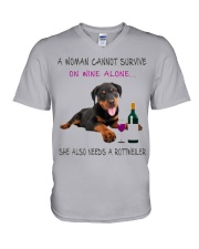 Woman Also Need Rottweiler V-Neck T-Shirt thumbnail