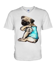 Pug Dad V-Neck T-Shirt tile