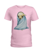 Chihuahua Wrapped in a Blanket Ladies T-Shirt thumbnail