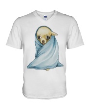 Chihuahua Wrapped in a Blanket V-Neck T-Shirt thumbnail