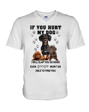 If You Hurt My Dachshund V-Neck T-Shirt tile