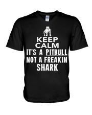 Pitbull Its Not Shark V-Neck T-Shirt thumbnail