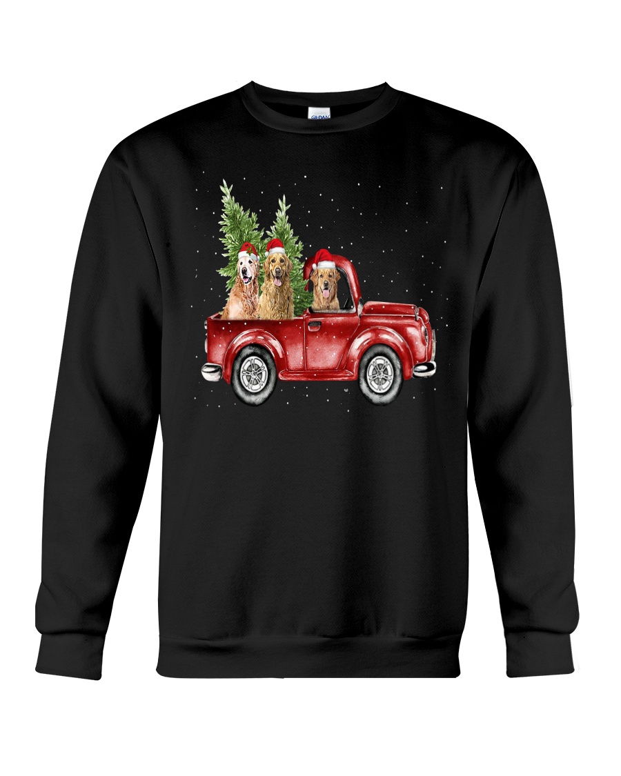 Golden Retriever Christmas Car Crewneck Sweatshirt