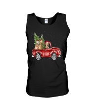 Golden Retriever Christmas Car Unisex Tank thumbnail