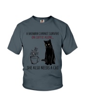 Woman Need Cat Coffee Youth T-Shirt thumbnail