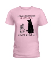 Woman Need Cat Coffee Ladies T-Shirt thumbnail
