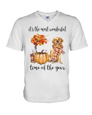 Wonderful Time - Golden Retriever V-Neck T-Shirt thumbnail