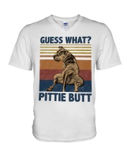 Guess What Pittie Butt V-Neck T-Shirt tile