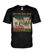 Pitbull Dad V-Neck T-Shirt thumbnail
