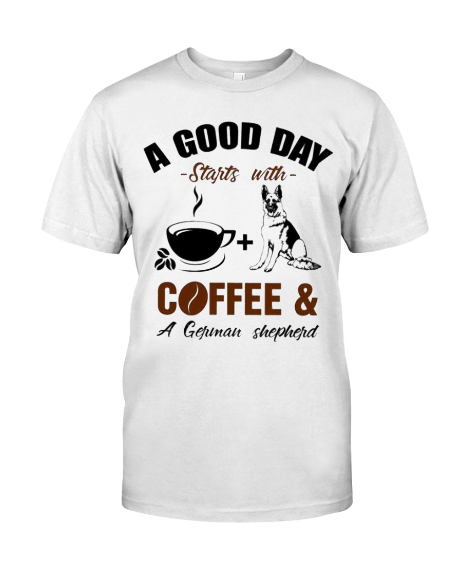 German shepherd and coffee Classic T-Shirt