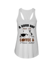 German shepherd and coffee Ladies Flowy Tank thumbnail