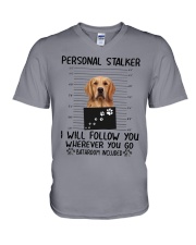 Golden Retriever Stalker V-Neck T-Shirt thumbnail