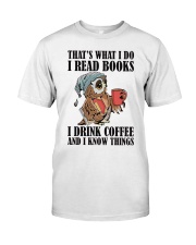 Owl i Read Books i Drink Coffee Classic T-Shirt thumbnail